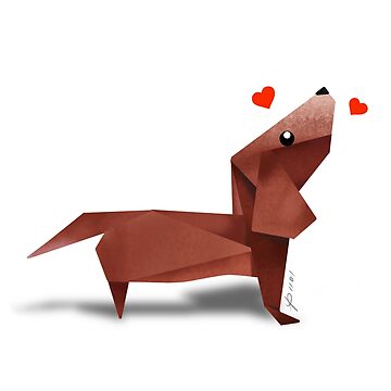 Dachshund puppy origami design poster for sale by mallang