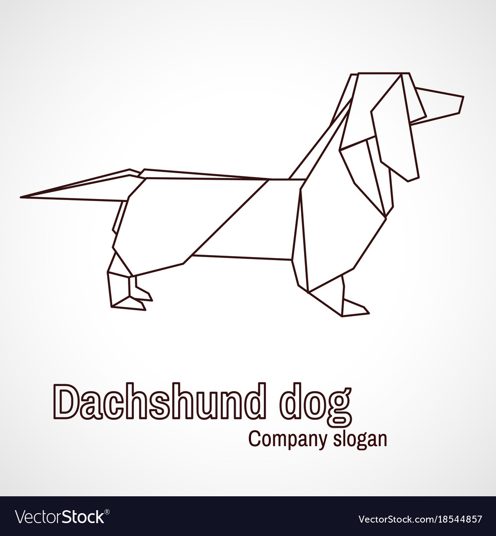 Origami dog dachshund royalty free vector image