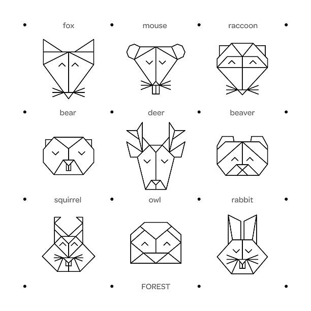 Animals farm origami stock illustration