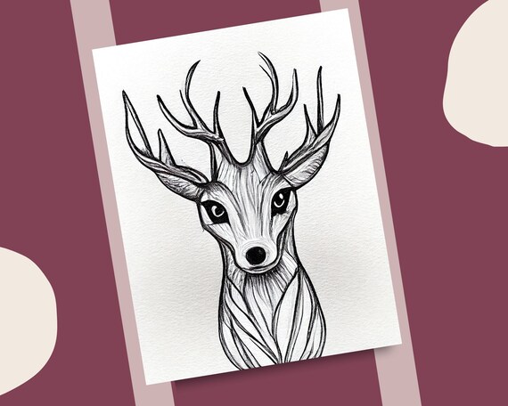 Deer heads coloring pages realistic deer illustrations printable coloring book animal coloring pages