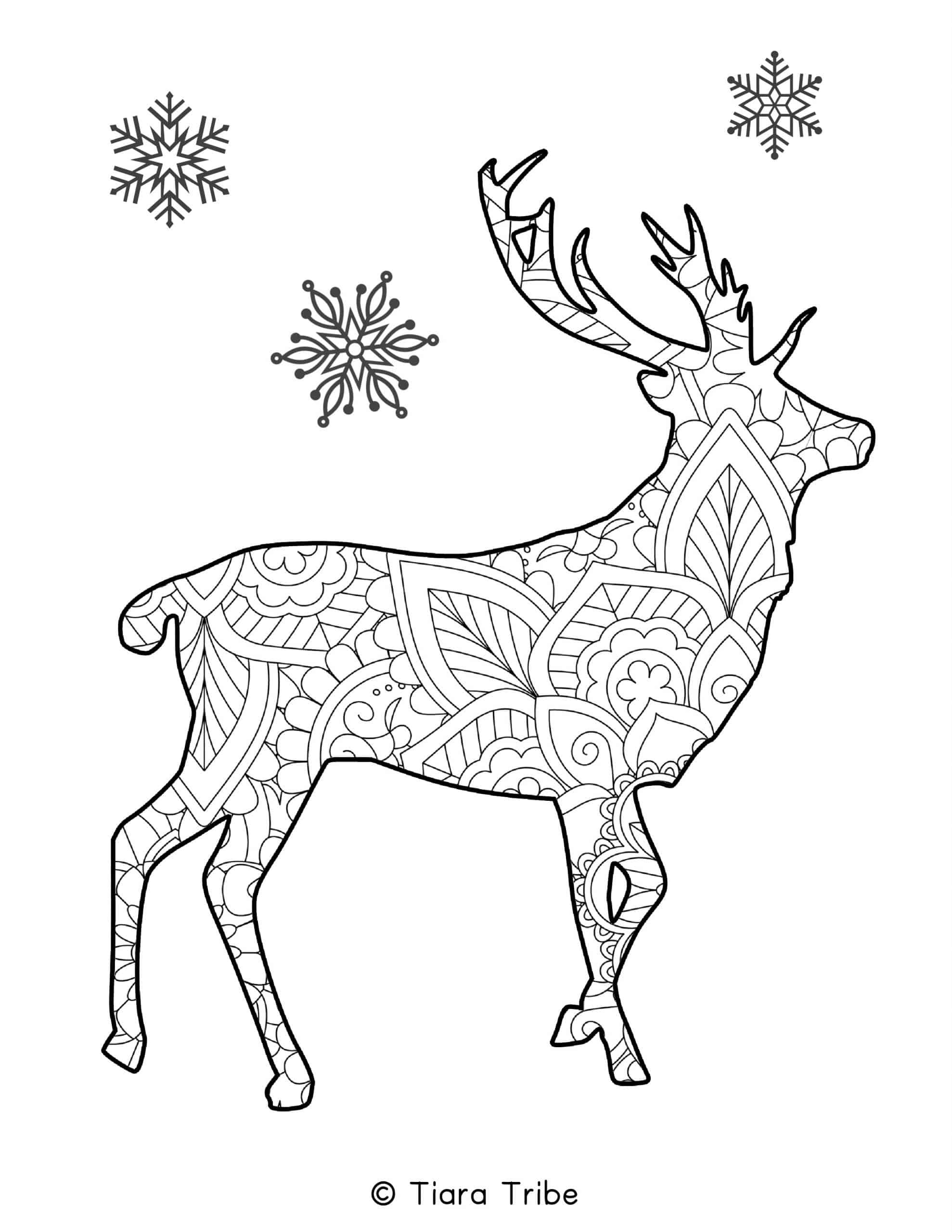 Reindeer mandala coloring page mandala coloring pages deer coloring pages mandala coloring