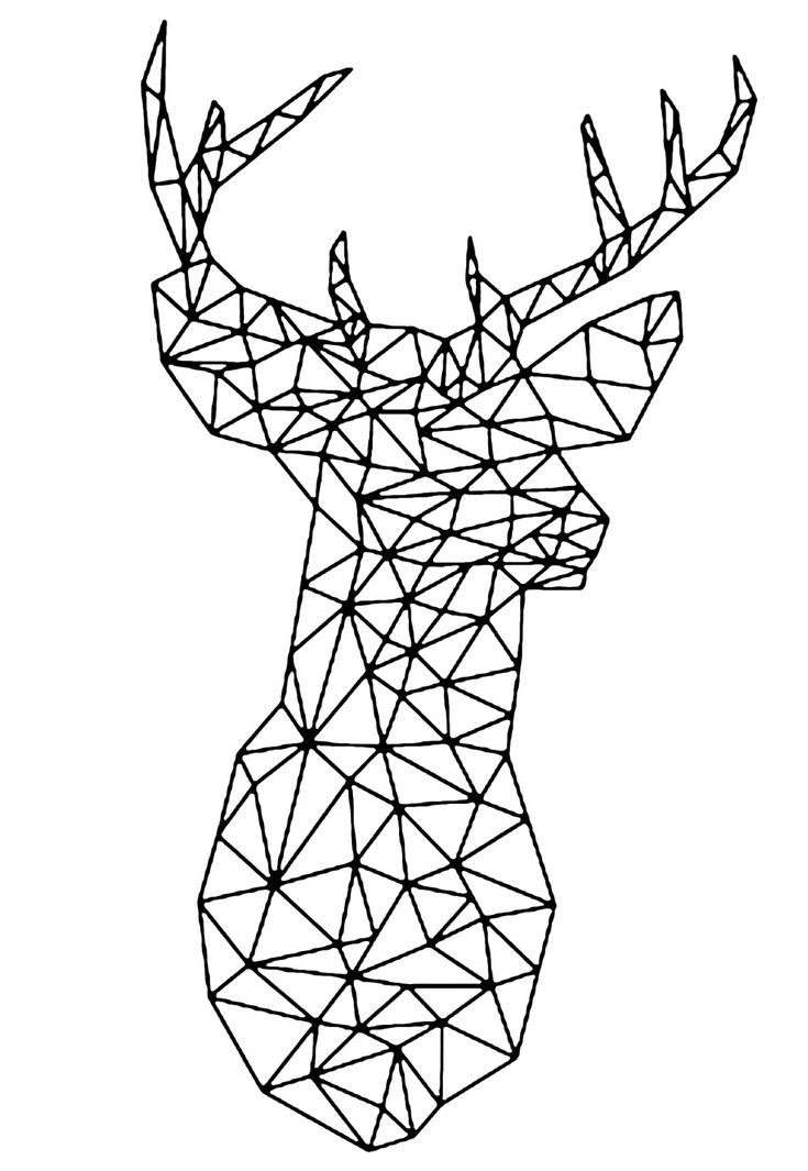 Deer only drawn with straight lines deer coloring pages geometric coloring pages adult coloring pages