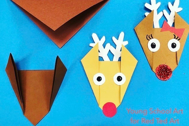 Easy origami reindeer for preschool