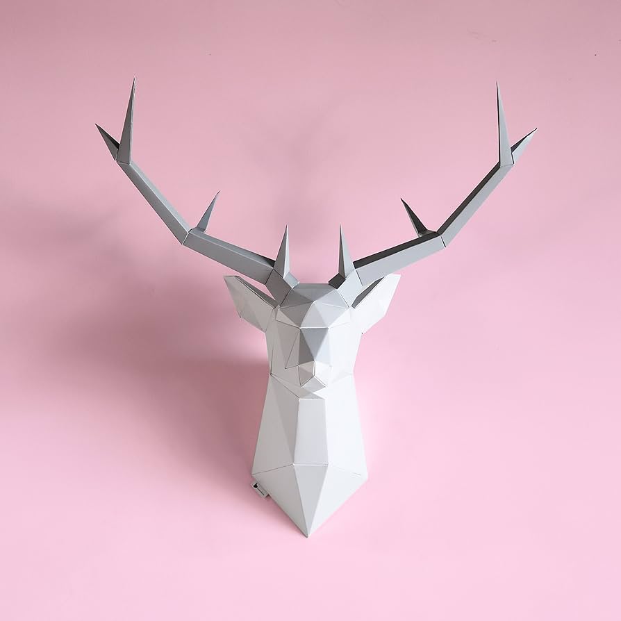 Brownfolds diy paper wall trophy origami deer head wall decor art piece pre