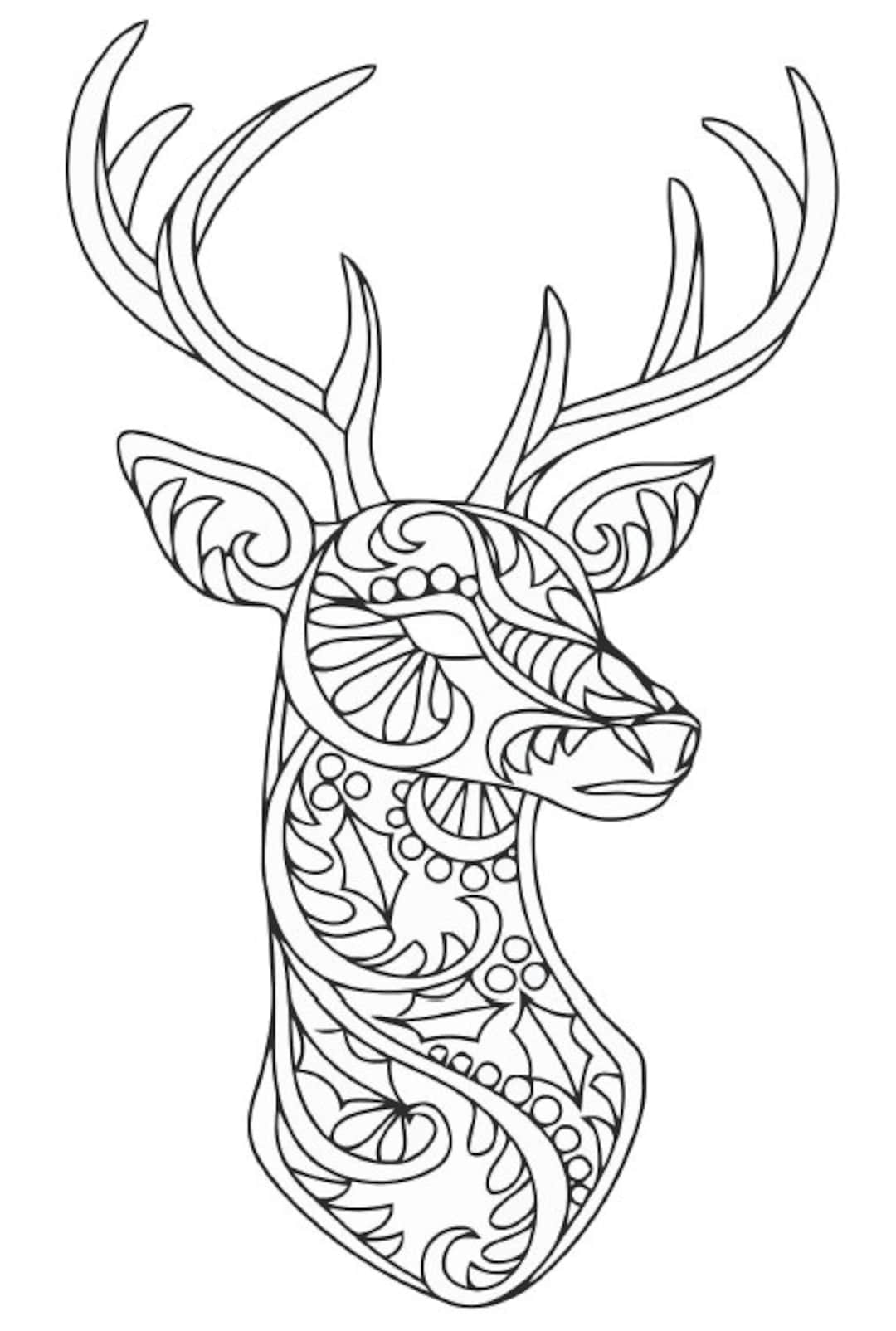 Deer mandala coloring page
