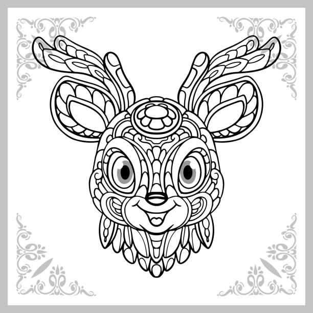 Deer head outline pictures stock illustrations royalty