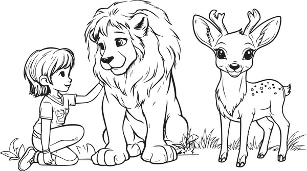 Black white coloring deer royalty