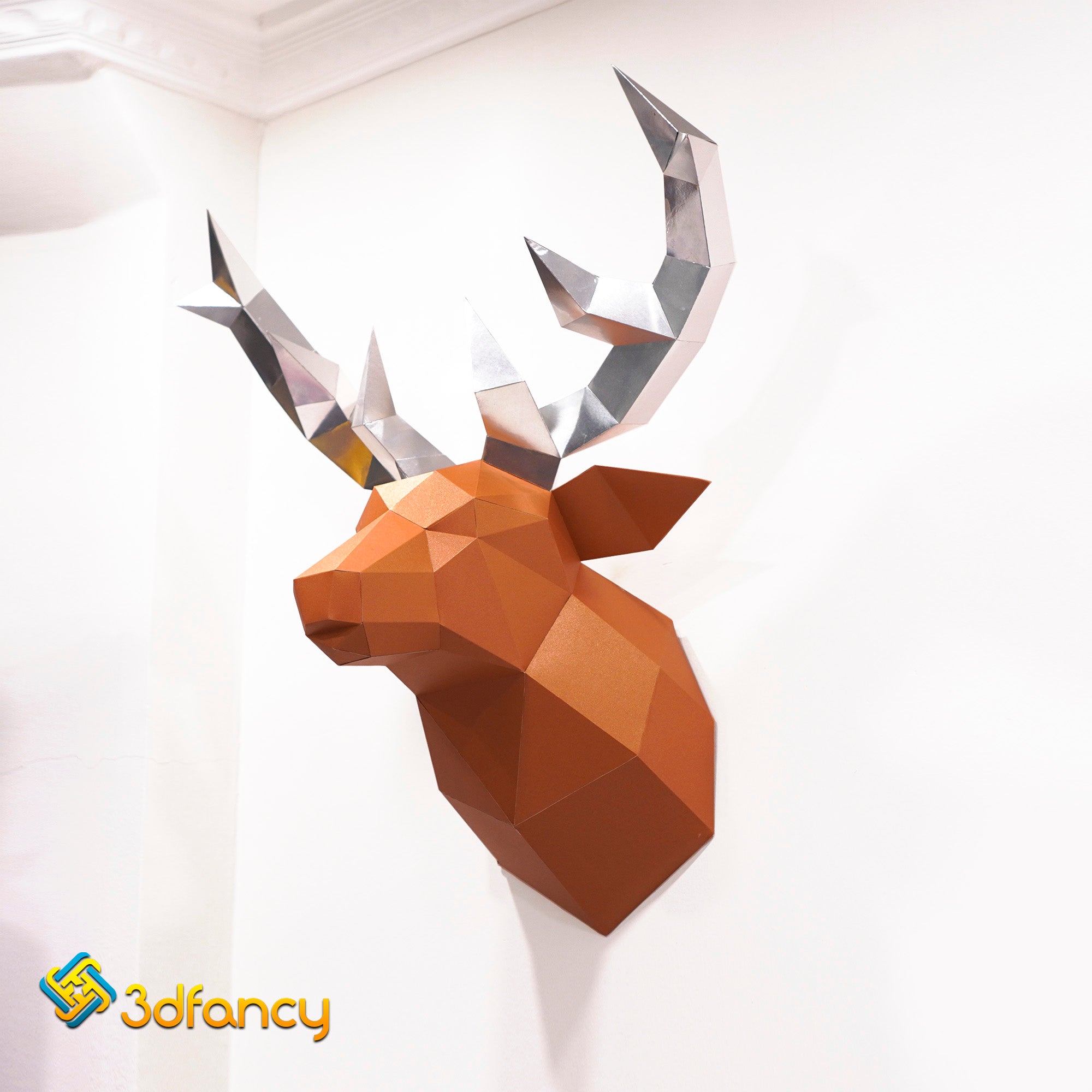 D deer head papercraft svg pdf template for cricut cameo scanncut â