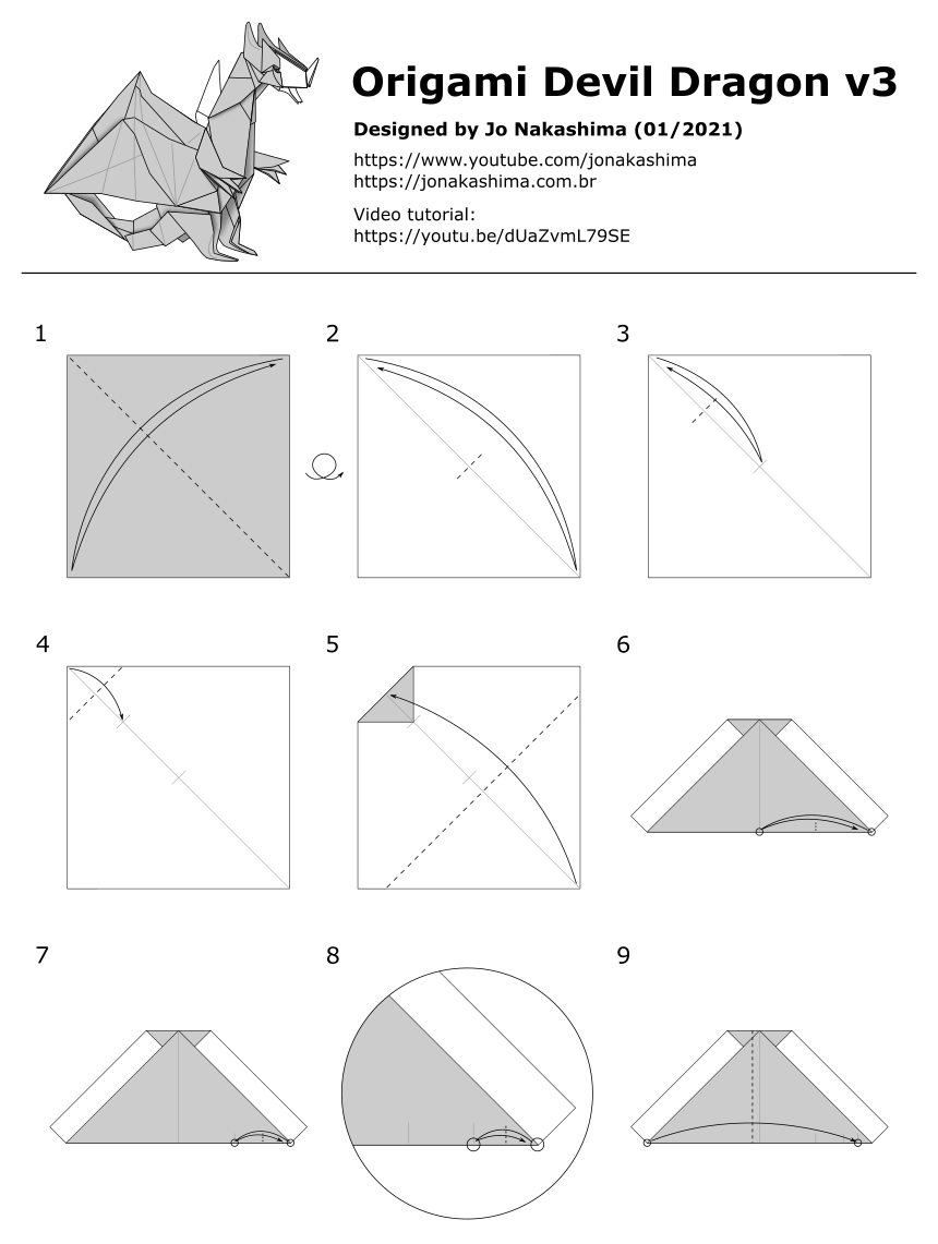 Origami devil dragon v