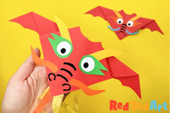 Easy origami dragon for kids