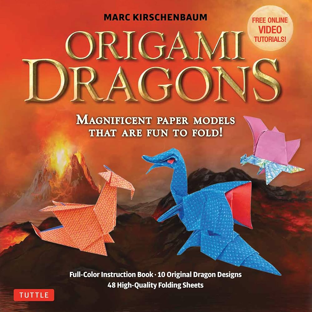 Origami dragons kit magnificent paper models that are fun to fold includes free online video tutorials kirschenbaum marc books