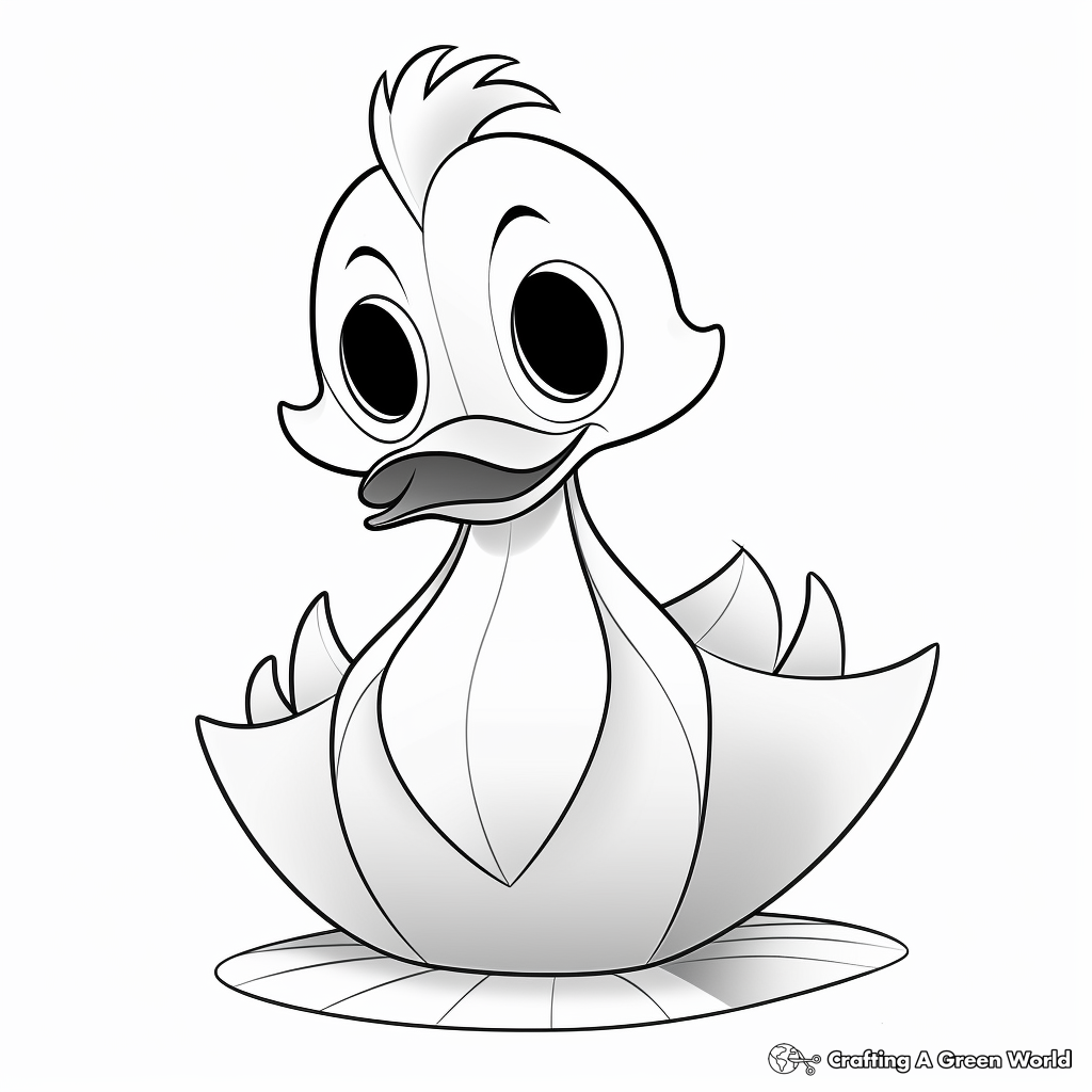 Paper duck coloring pages