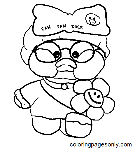 Lalafanfan duck coloring pages printable for free download