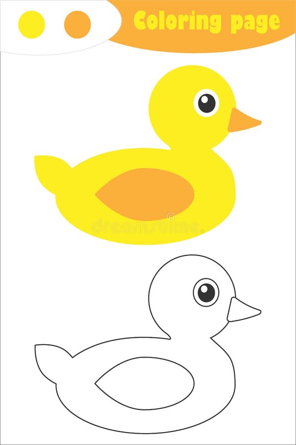 Duck in cartoon style coloring page spring education paper game for the development of children kids preschool activity stock illustration