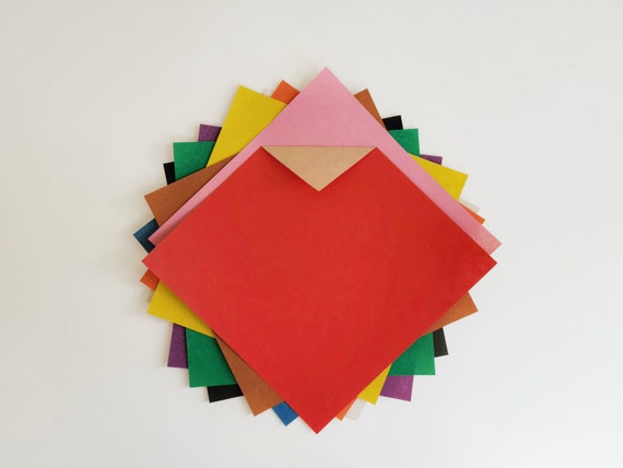 Cm duo color kraft origami paper large reversible modular folding paper d model origami craft sheets