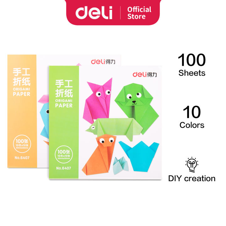 Deli education craft paper color hand origami paper per book