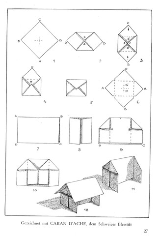 Advanced origami of a barn free printable papercraft templates