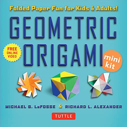 Geometric origami mini kit d paper fun for kids and adults boxed kit with folding papers full