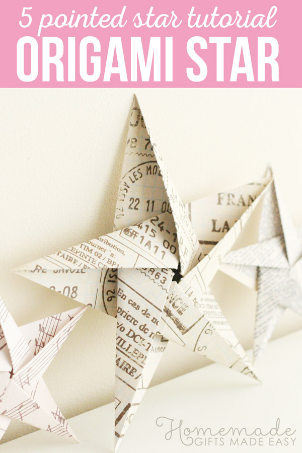 Folding pointed origami star christmas ornaments