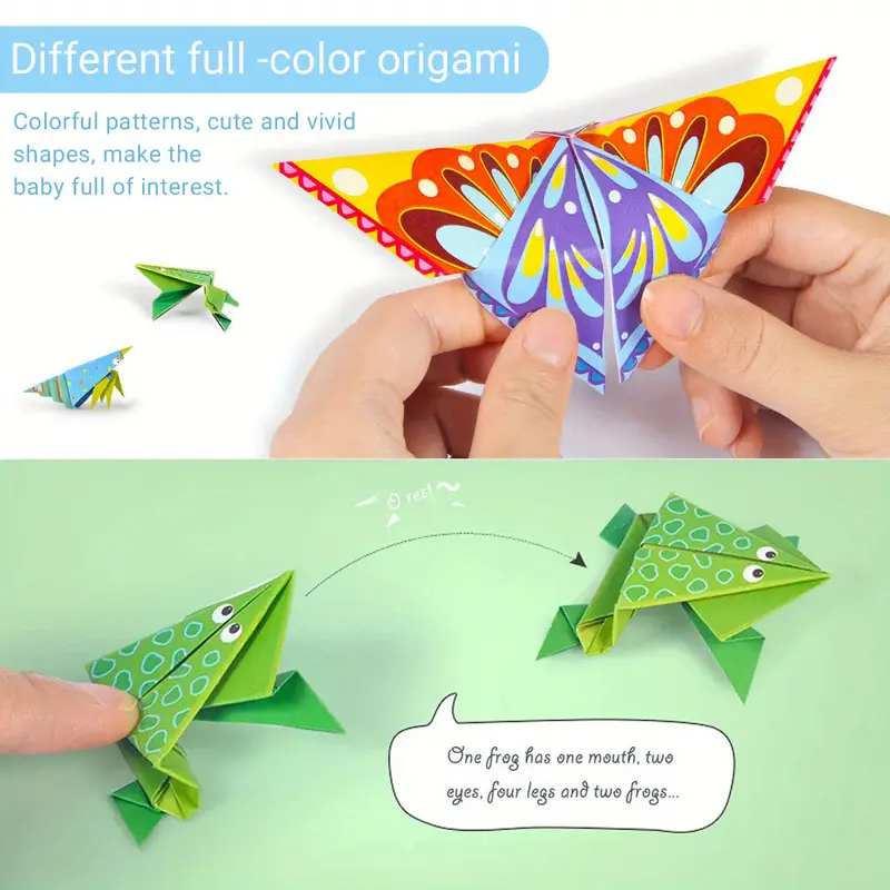 Pages montessori toys diy craft toy d cartoon animal origami handcraft paper art learning educational toys random style