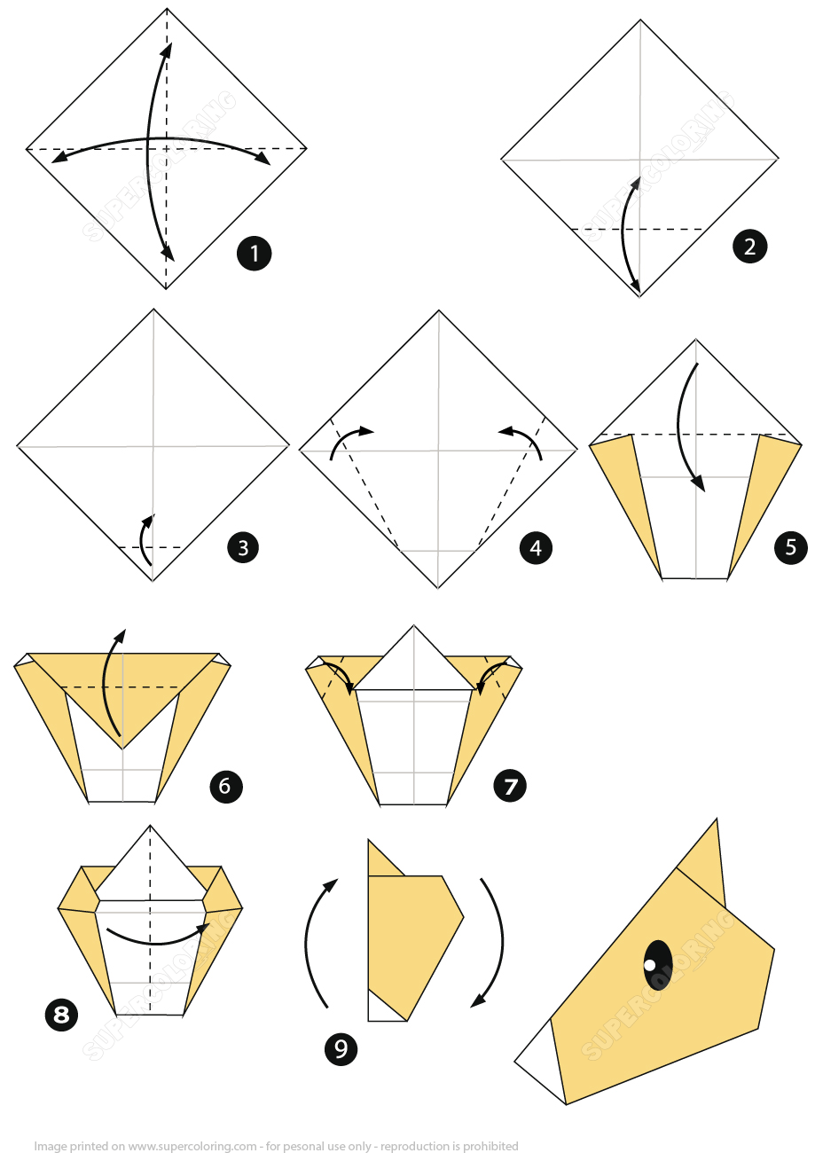How to make an origami horse face step by step instructions free printable papercraft templates