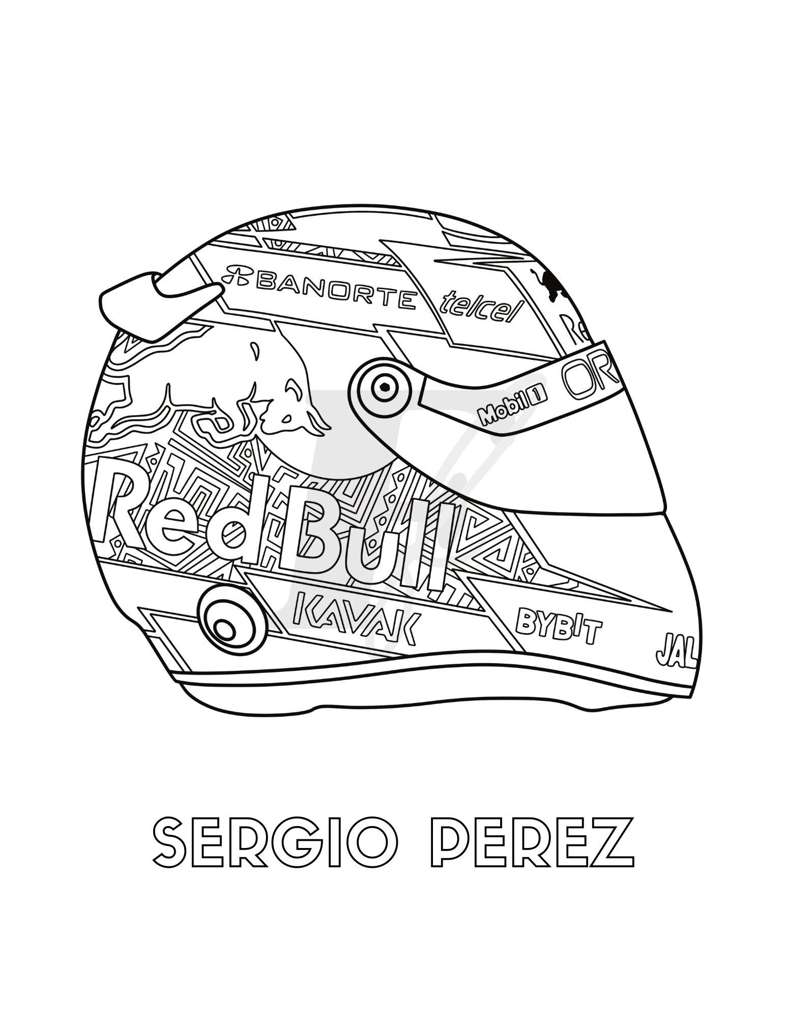 Formula driver helmets coloring book f colouring book for adults and children digital download