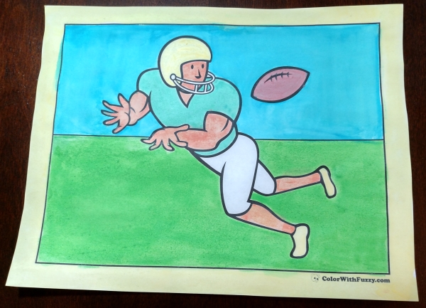 Football coloring pages â quarterbacks receivers running