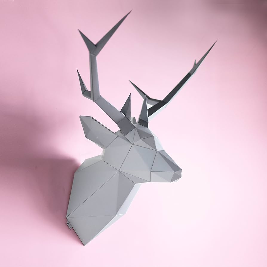Brownfolds diy paper wall trophy origami deer head wall decor art piece pre