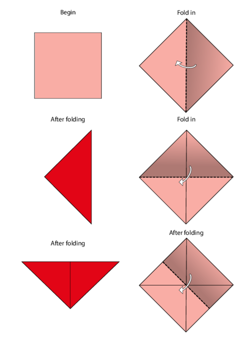 Easy origami instructions â heart bookmark