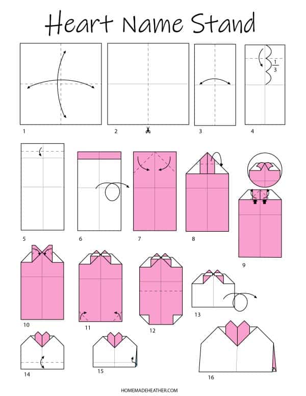 Easy origami heart printables homemade heather