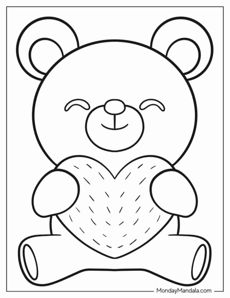 Heart coloring pages free pdf printables