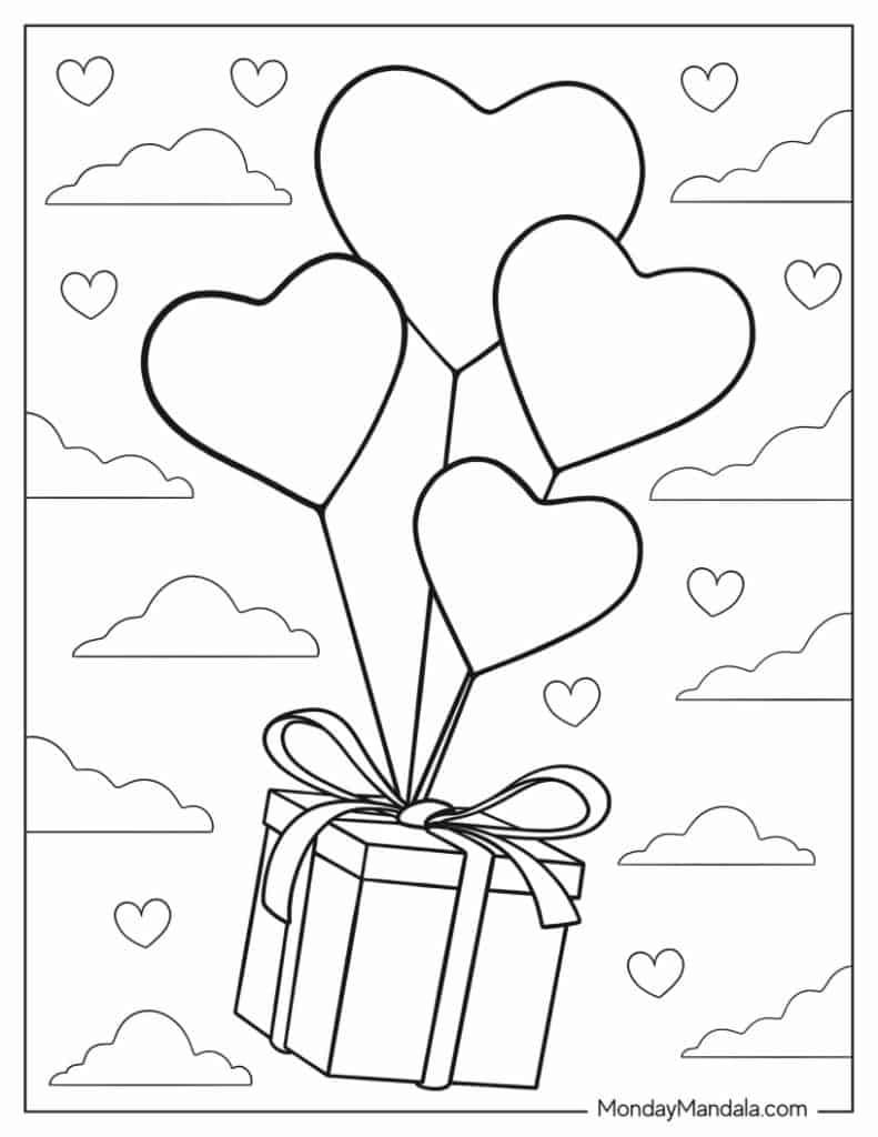 Heart coloring pages free pdf printables