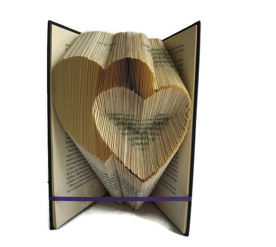 Hearts book folding pattern love hearts for anniversary valentines day free book folding tutorial pdf instant digital download
