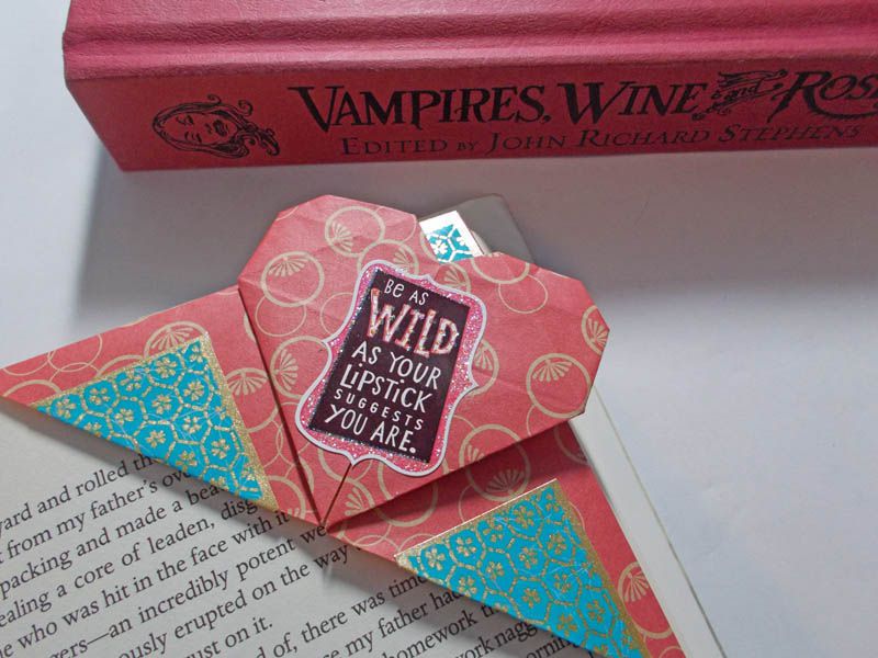 How to make an origami heart bookmark