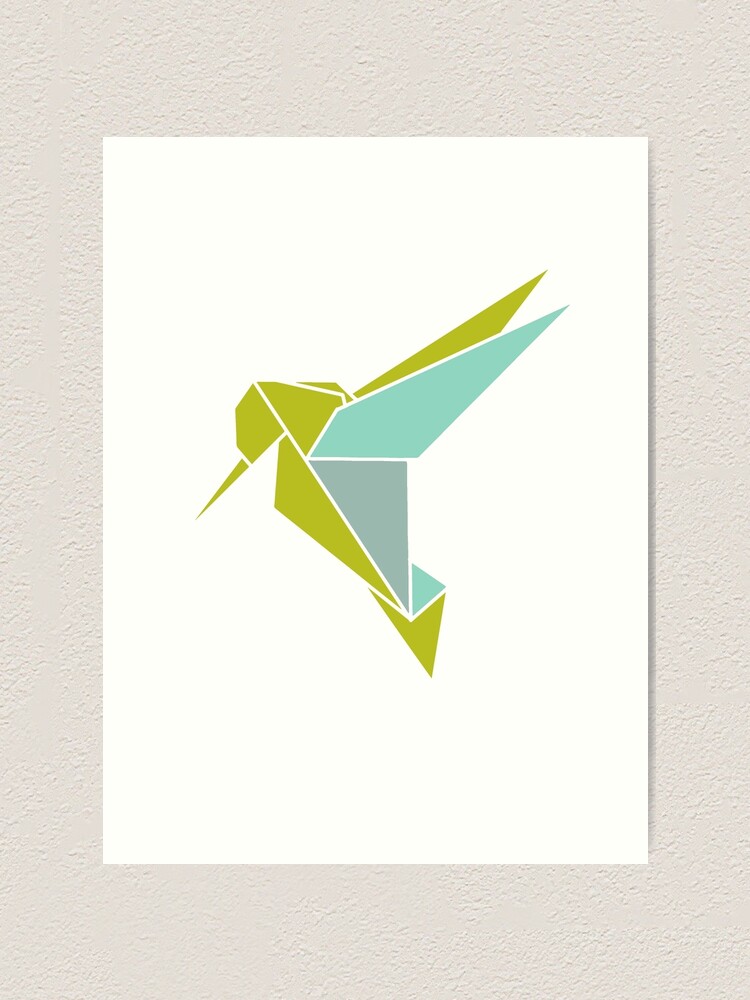 Origami hummingbird illustration art print for sale by craig mcewan