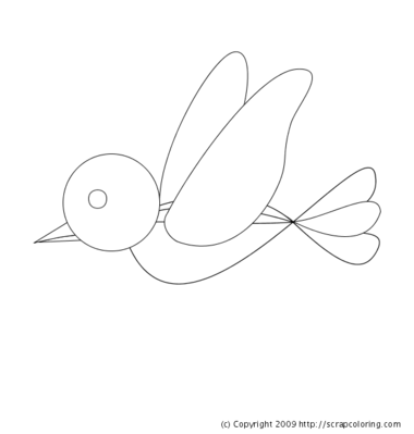 Paper bird coloring page
