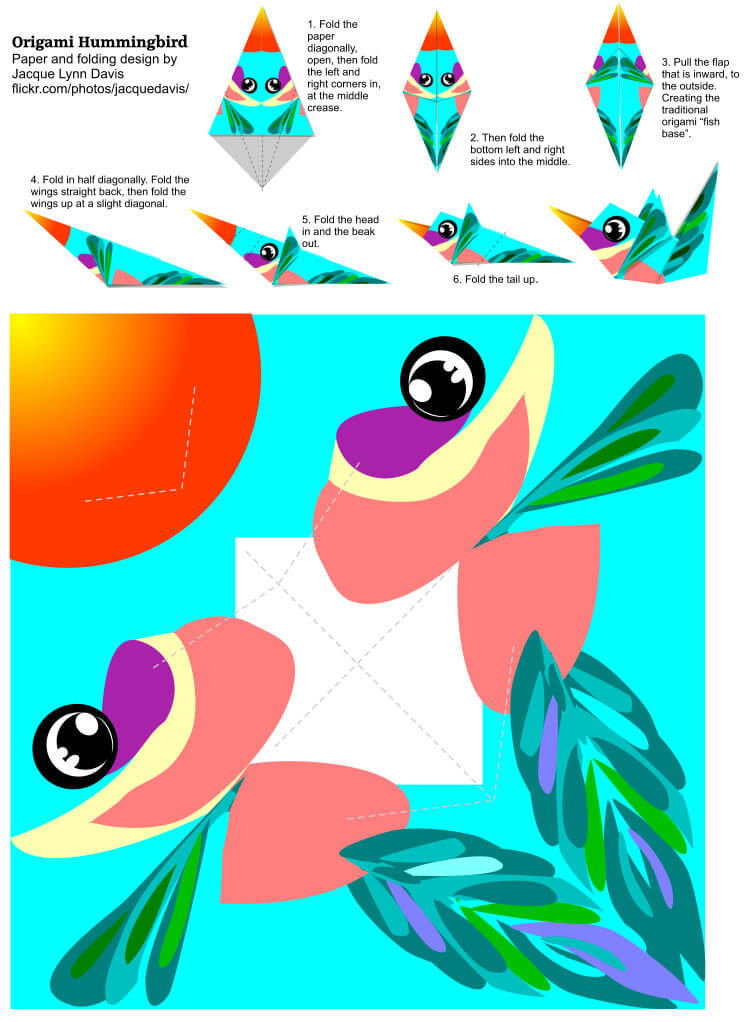 Origami hummingbird template free printable papercraft templates