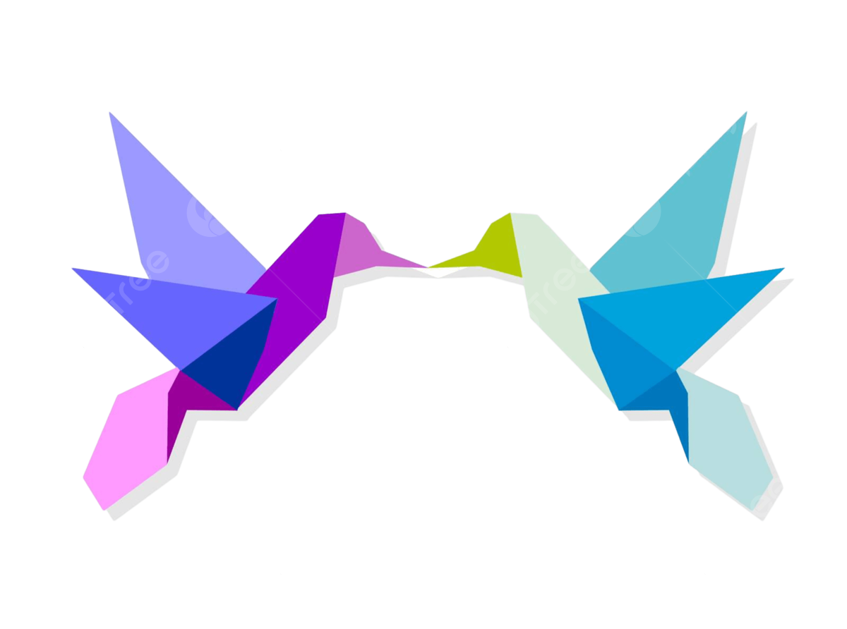 Couple of colorful origami hummingbird silhouette tail beak vector silhouette tail beak png and vector with transparent background for free download