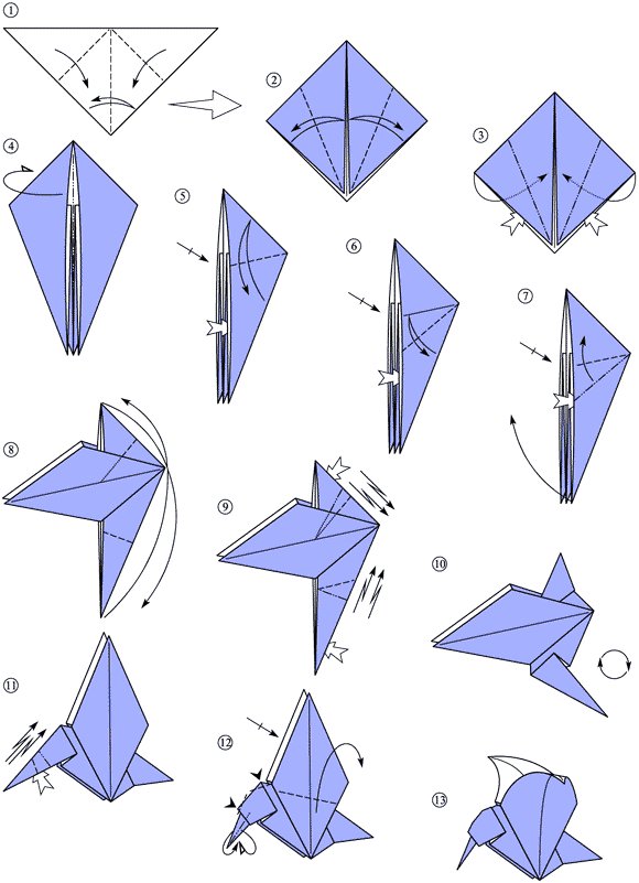 Origami hummingbird a simple model