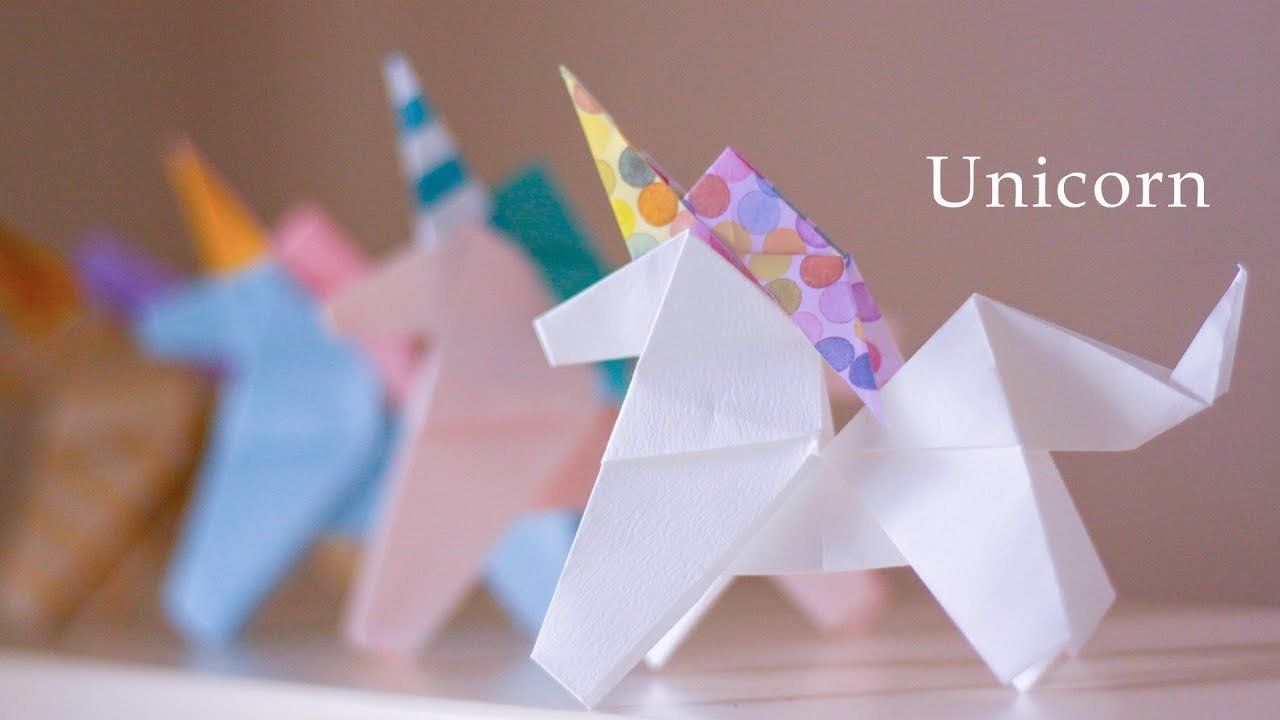 Origami unicorn a unicorn