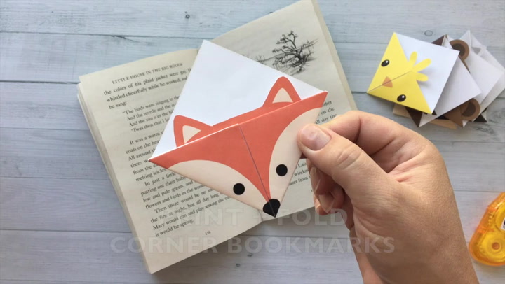Diy woodland animals origami bookmarks print fold