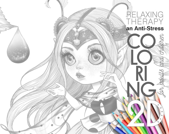Coloring pages fairy ladybug coloring relaxing therapy anti