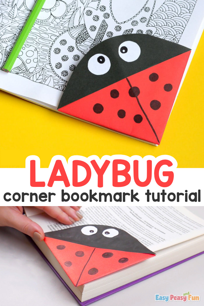 Ladybug corner bookmark