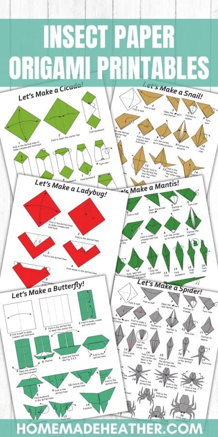 Free origami insect printable designs homemade heather