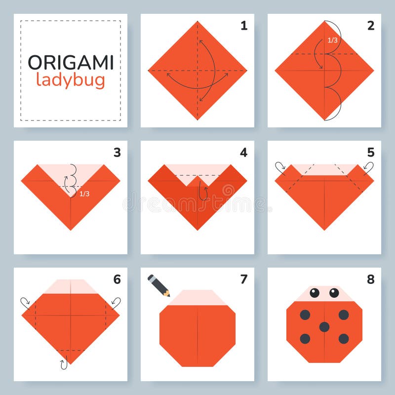 Origami ladybug stock illustrations â origami ladybug stock illustrations vectors clipart