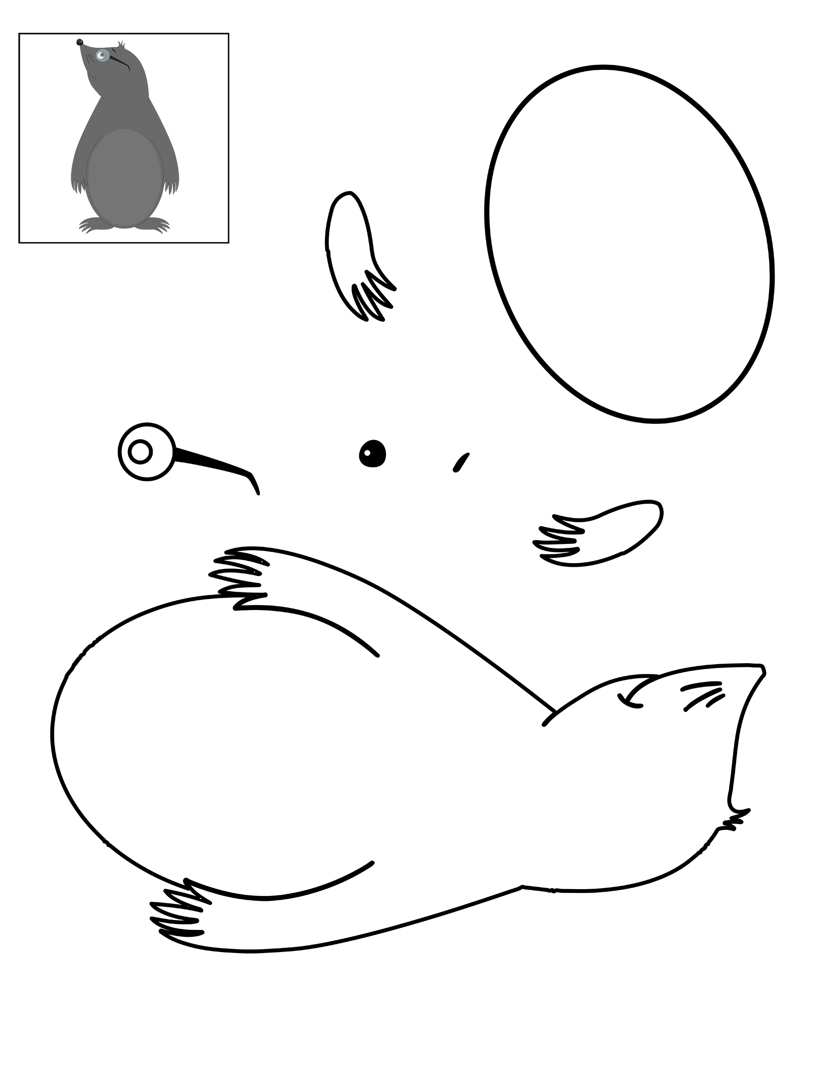 Color cut and glue mole preschool printable template free printable papercraft templates