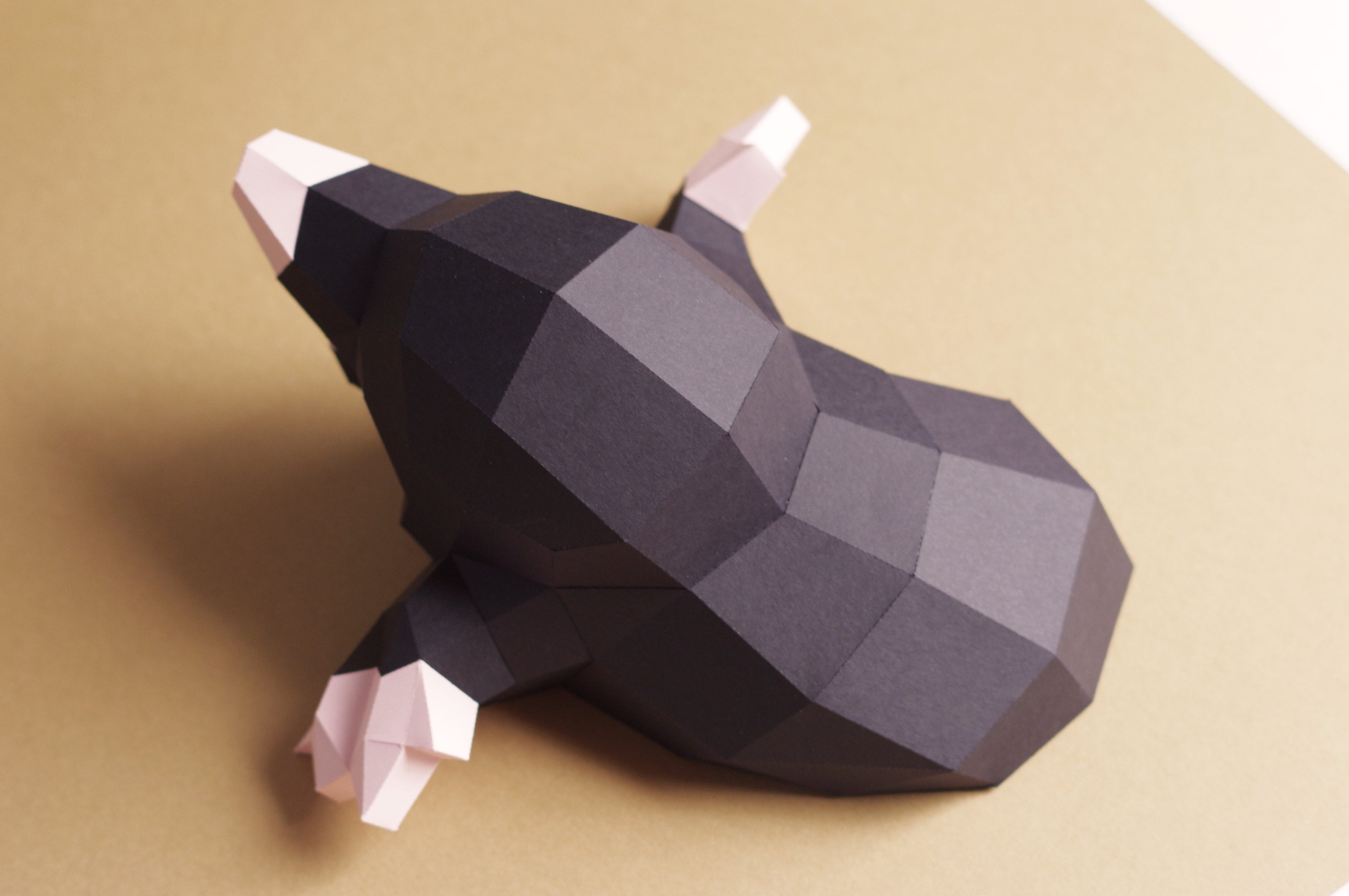 Happy mole papercraft kit by paperwolf funny molehill a cubic paper sculpture