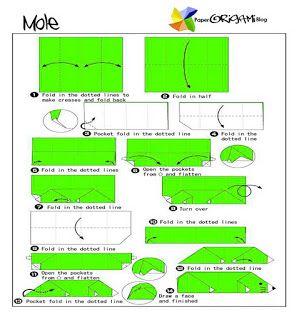 Animals origami mole paper origami guide origami origami guide mole