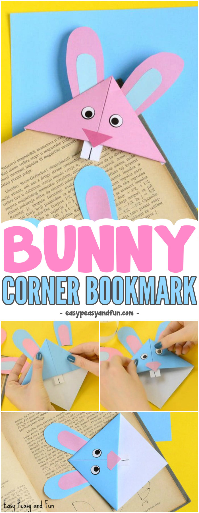 Easter bunny corner bookmark