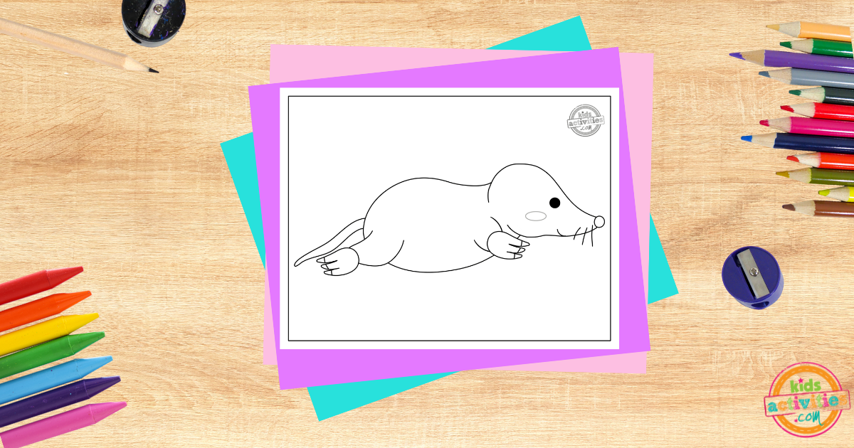 Adorable printable mole coloring page kids activities blog